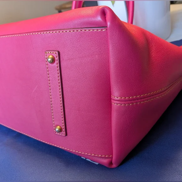 Dooney & Bourke Medium Russel Florentine Leather Tote in FUSHIA - Like New - Picture 4 of 8